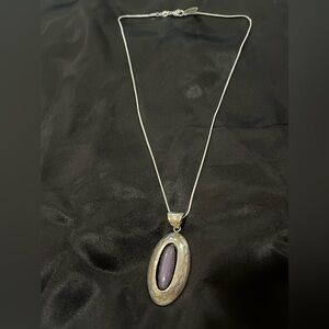 Sterling Silver Navajo pendant and Necklace